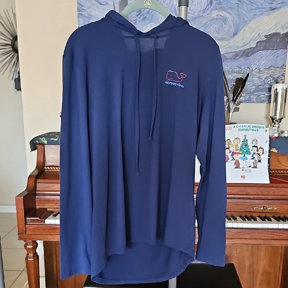 Vineyard Vines Navy Blue Hooded Shirt